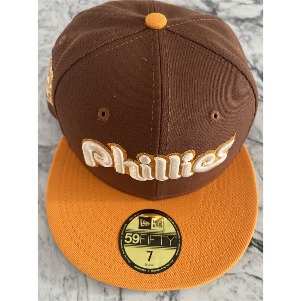 New Era Philadelphia Phillies Tiramisu Brown 59FIFTY Hat Cap Size 7